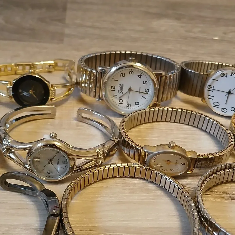 Lot 35+ Watches Parts/Repair ALL Metal Timex Seiko Nine West Anne Klein Armitron
